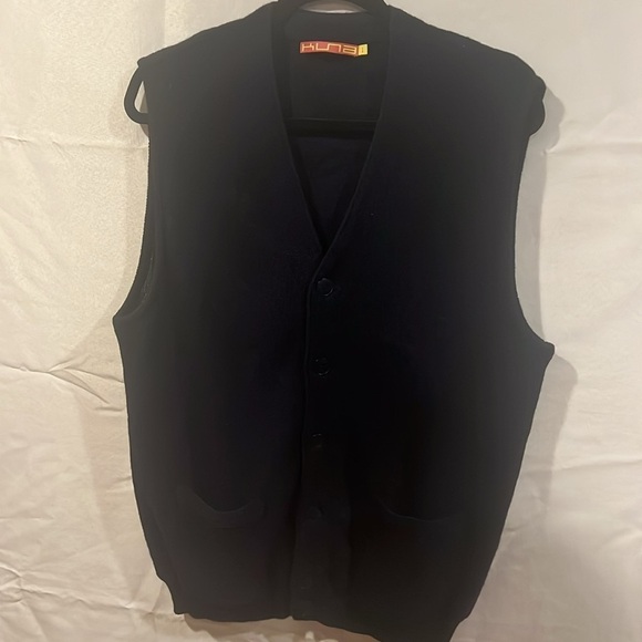 Kuna Alpaca Navy Blue V neck Button-Up Vest Cardigan with Pockets Size 1 Small - Picture 4 of 14